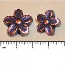 (MP283) Metalized Plastic Beads - 5 Petal Flower 8x15mm